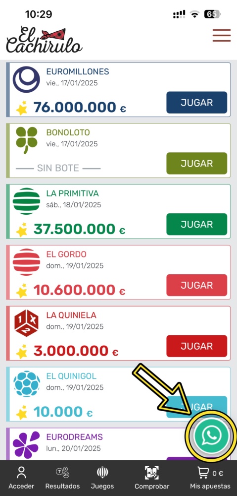 Contactar mediante whatsapp